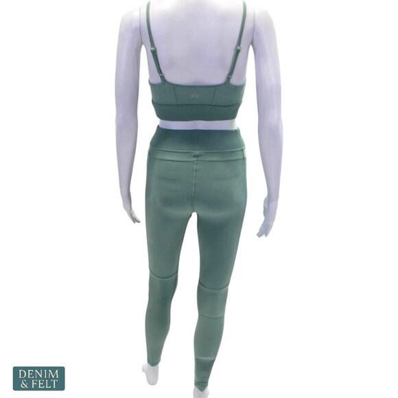 Alo Yoga Alosoft Head Start Bra & High Waist Legging Set XS Botanical Green - Picture 9 of 16